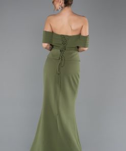 Alternative view of متجر زحل - فستان سهرة أوف شولدر تصميم كورسيه مع رباط خلف