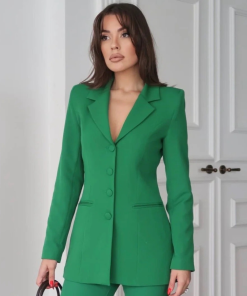 متجر زحل - طقم بدلة نسائية كريب – قطعتين بتصميم رسمي أنيق