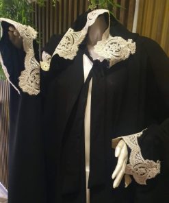 ندف - عبايه عروس سوداء تطريز ذهبي