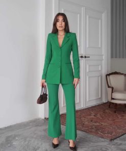 Alternative view of متجر زحل - طقم بدلة نسائية كريب – قطعتين بتصميم رسمي أنيق