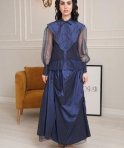 طقم نسائي أزرق ملكي بلمسة عصرية راقية