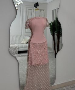 أزياء الأميرة - فستان سهرة وردي