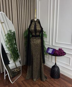 أزياء الأميرة - فستان سهره استرتش وشيفون تطريز