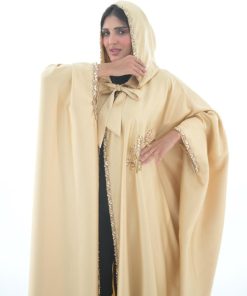 ندف - عباية سكن ملكيه بالكريستال لون ذهبي