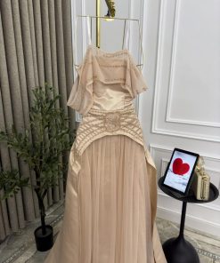 أزياء الأميرة - فستان سهره انيق باللون الذهبي