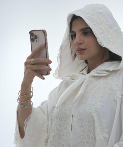 ندف - عباية عروس هيبه تطريز كامل للعبايه موضح بالصور