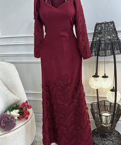 أزياء الأميرة - فستان سهره الخامة /باربي+ تل مطرز ترتر عروق