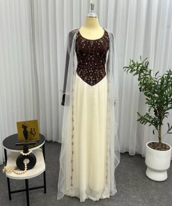 أزياء الأميرة - فستان سهره الخامه..باربي .. جورجيت. تل ناعم .. تطريز يدوي راااقي مطعم بفصوص الزركون