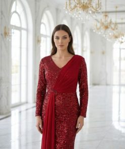 فستان احمر شك كامل