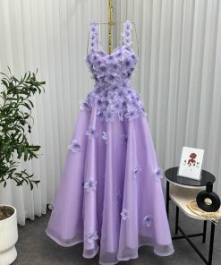 أزياء الأميرة - فستان أميرة جازار دبل كلوش مورد بورد بارزه مع فصوص مبطن بجيبون كامل مع بطانه تفته سيلا