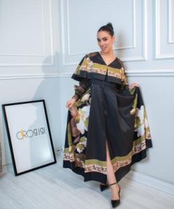 فستان أسود مشجر فخم -إطلالة ساحرة