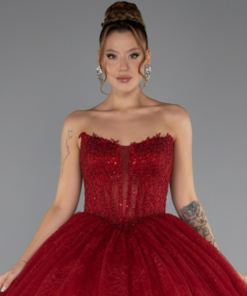 متجر زحل - فستان أميرة السهرة من قماش التول المطرز والدانتيل الفاخر