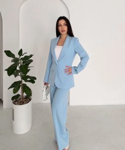 Alternative view of متجر زحل - طقم جاكيت وبنطلون من قماش الكريب الإيطالي الناعم