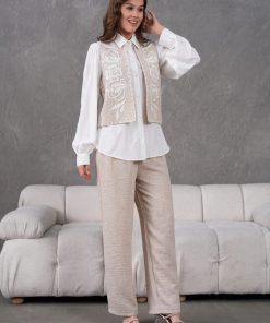 Alternative view of متجر زحل - طقم فيست وبنطال من قماش كريب فاخر