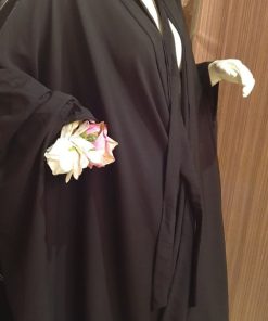Alternative view of ندف - عباية عروس سوداء بغطاء الرأس ساده