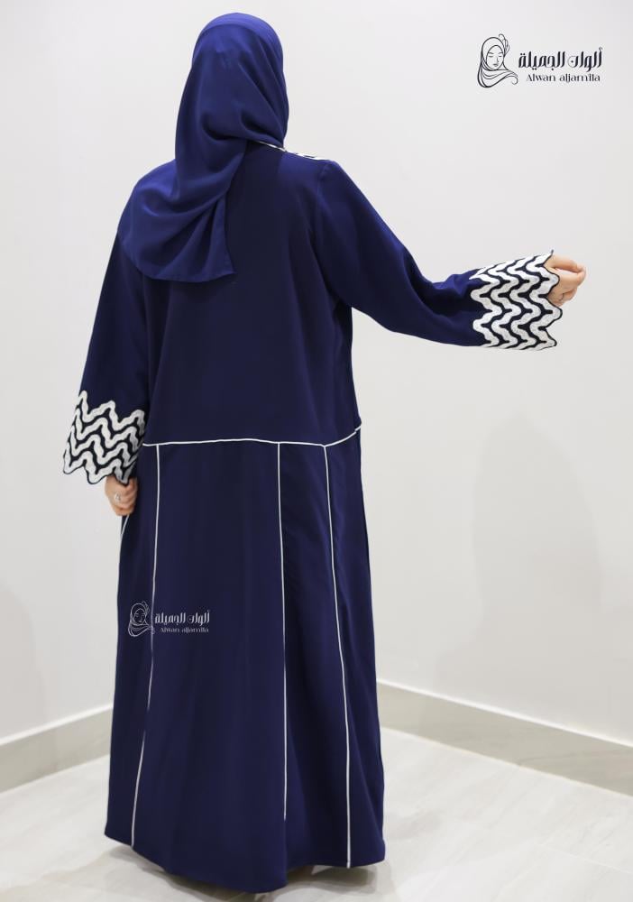 ألوان الجميلة - عباية هاري كحلي أنيق كريب إندونيسي - الصورة 5