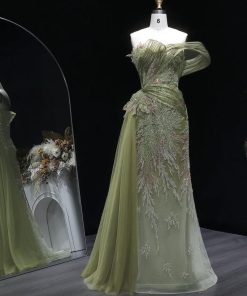 سمارا بوتيك - فستان تطريز يدوي طبقات الصدر جانبية من سمارا بوتيك-E136