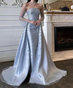 سمارا بوتيك - فستان سهرة ناعم بالؤلؤ من سمارا بوتيك-S65