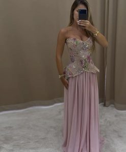 Alternative view of سمارا بوتيك - فستان سهرة ناعم زهري من سمارا بوتيك-S165