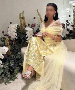 سمارا بوتيك - فستان خطوبة راقي ليموني من سمارا بوتيك-P82