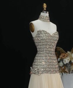 سمارا بوتيك - فستان سهرة ناعم مع فيونكة من سمارا بوتيك-S166