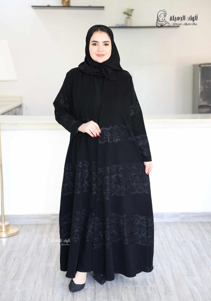 ألوان الجميلة - عباية سكون الهاري – كريب إندونيسي بتطريز فاخر