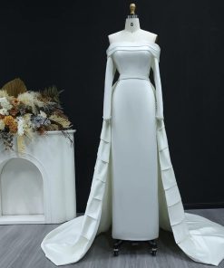 سمارا بوتيك - فستان زفاف بسيط بدون اكتاف من سمارا بوتيك