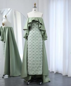 سمارا بوتيك - فستان سهرة فاخر اخضر من سمارا بوتيك-S18