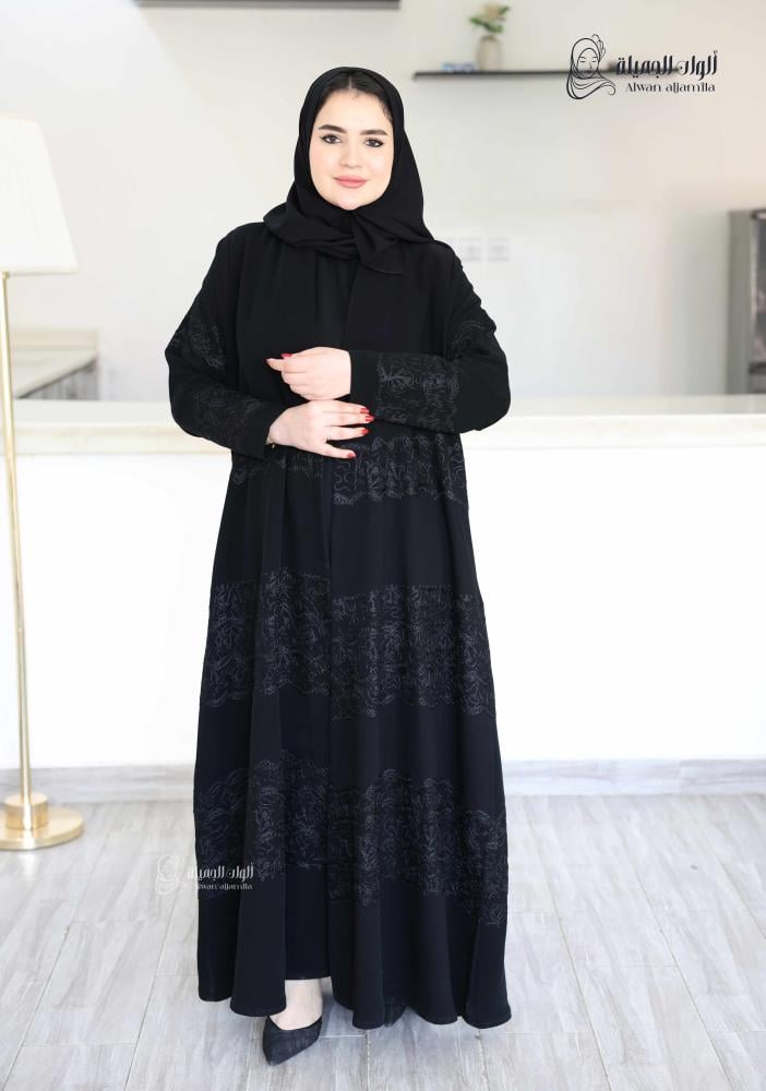 ألوان الجميلة - عباية سكون الهاري – كريب إندونيسي بتطريز فاخر - الصورة 4