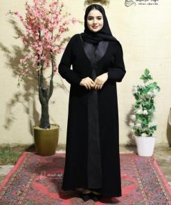 ألوان الجميلة  - عباية تدخيلة تفته سوداء | تصميم أنيق وفاخر