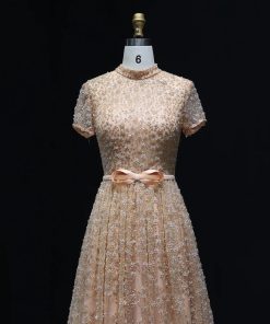 Alternative view of سمارا بوتيك - فستان سهرة راقي مع كم قصير من سمارا بوتيك-A87