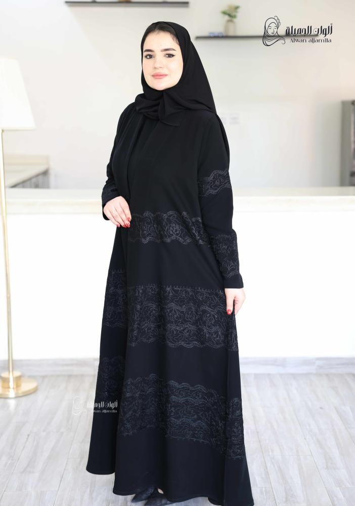 ألوان الجميلة - عباية سكون الهاري – كريب إندونيسي بتطريز فاخر - الصورة 3