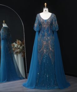 سمارا بوتيك - فستان سهرة فاخر بتطريز يدوي انيق من سمارا بوتيك-A98