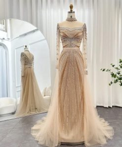 سمارا بوتيك - فستان ملكي سهرة وفاخر بتطريز يدوي من سمارا بوتيك-A39