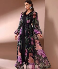 Alternative view of ليلك - فستان أنيق بـ أكمام طويلة