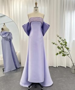 سمارا بوتيك - فستان سهرة ناعم ساتان من سمارا بوتيك-ارجواني-S28
