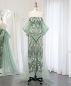 سمارا بوتيك - فستان سهرة بدون أكمام -اخضر من سمارا بوتيك-E17