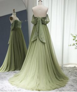 سمارا بوتيك - فستان سهرة ناعم أخضر من سمارا بوتيك-S45