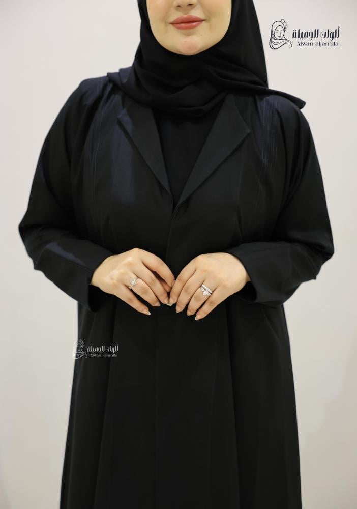 ألوان الجميلة - عباية سوداء نص كلوش تصميم كلاسيك أنيق - الصورة 2