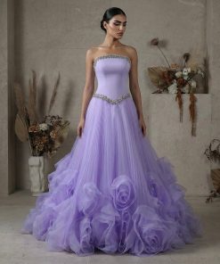 سمارا بوتيك - فستان خطوبة راقي مع طبقات البليسيه من سمارا بوتيك-P103