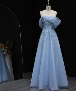 سمارا بوتيك - فستان ناعم ازرق فاتح من سمارا بوتيك-S112