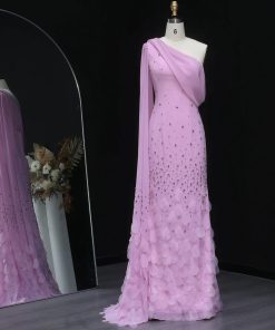 سمارا بوتيك - فستان ناعم ليموني و بيبي بنك مع تطريز يدوي من سمارا بوتيك-S158