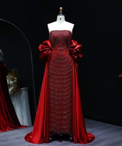 سمارا بوتيك - فستان احمر تطريز يدوي من سمارا بوتيك-E60