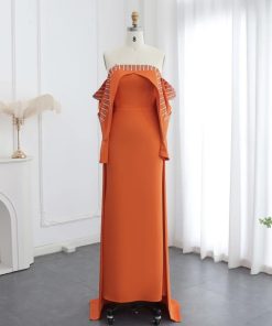 سمارا بوتيك - فستان سهرة ناعم برتقالي من سمارا بوتيك-S44