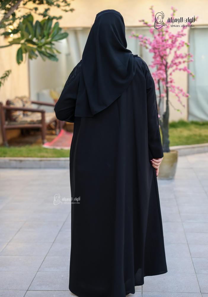 ألوان الجميلة - عباية سوداء كريب أندونيسي هاري - الصورة 4
