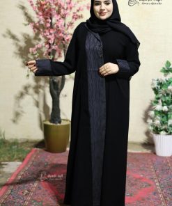 ألوان الجميلة  - عباية تدخيلة تفته نص كلوش | عباية سوداء أنيقة