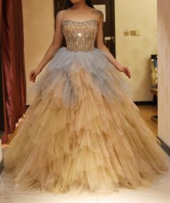 سمارا بوتيك - فستان ملكة فاخر تول مع طبقات من سمارا بوتيك-P31