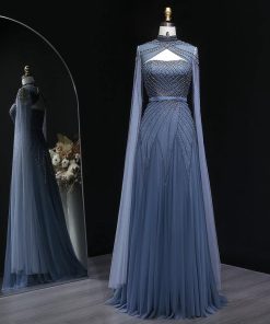سمارا بوتيك - فستان أعراس فاخر ازرق من سمارا بوتيك-A138