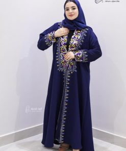 ألوان الجميلة  - عباية هاري بلون كحلي فاخر كريب إندونيسي