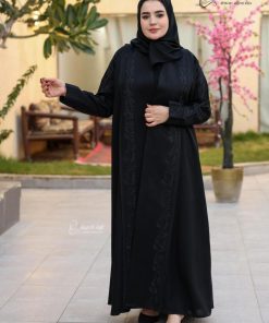 ألوان الجميلة  - عباية سوداء كريب أندونيسي هاري